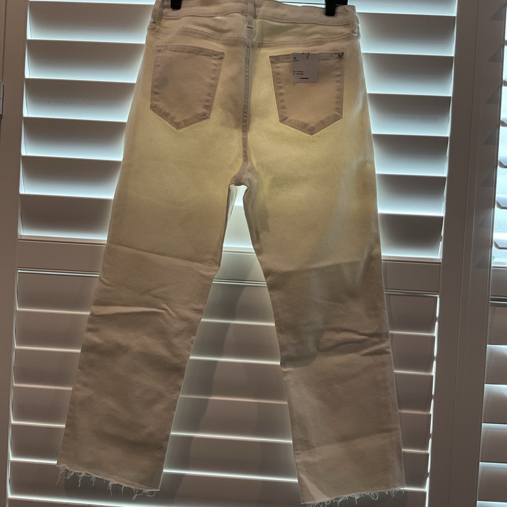 Vigoss Women's Stevie Off White Straight Leg Crop Jeans - Picture 8 of 10